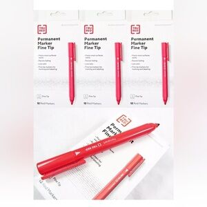 TRU RED™ Permanent Marker TRU RED™ Permanent Marker, Fine Tip, Red, 12/Pack X3